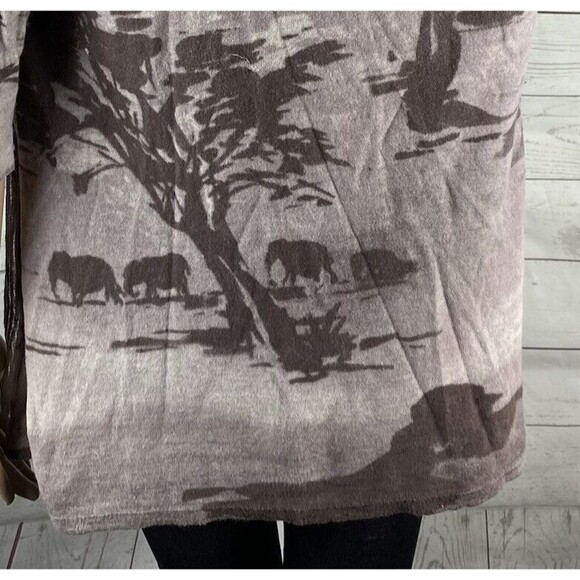 Chico's Size 1 Cardigan African Savanna Elephant Print - Picture 11 of 12